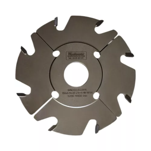 Freză pentru uluc reglabilă, cu alezaj 150x8-15x30mm, Z8, CMS, cu plăcuțe brazate