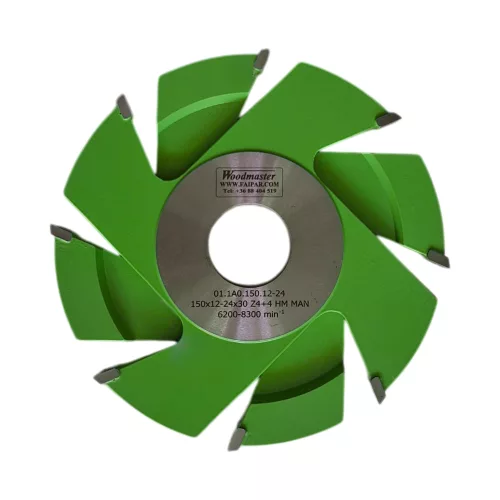 Freză pentru uluc reglabilă, cu alezaj 150x12-24x30mm, Z8, CMS, cu plăcuțe brazate