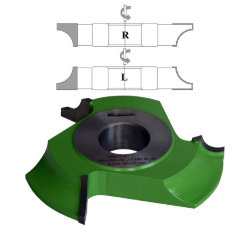 Freză cu rază R45mm concavă sfert de cerc L (stânga)