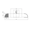 Freză cu rază R17.5mm convexă sfert de cerc L (stânga)