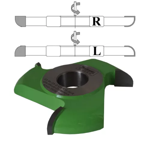 Freză cu rază R20mm convexă sfert de cerc L (stânga)