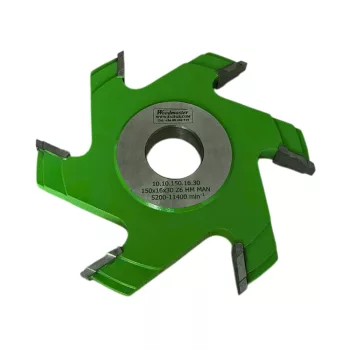   Freză pentru degajarea broaștei de uși, cu alezaj, 150x16,3x30mm, Z6, CMS, cu plăcuțe brazate