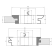 Set de freze nut și feder pentru lambriu, cu alezaj, 125x33x30mm, Z3, CMS